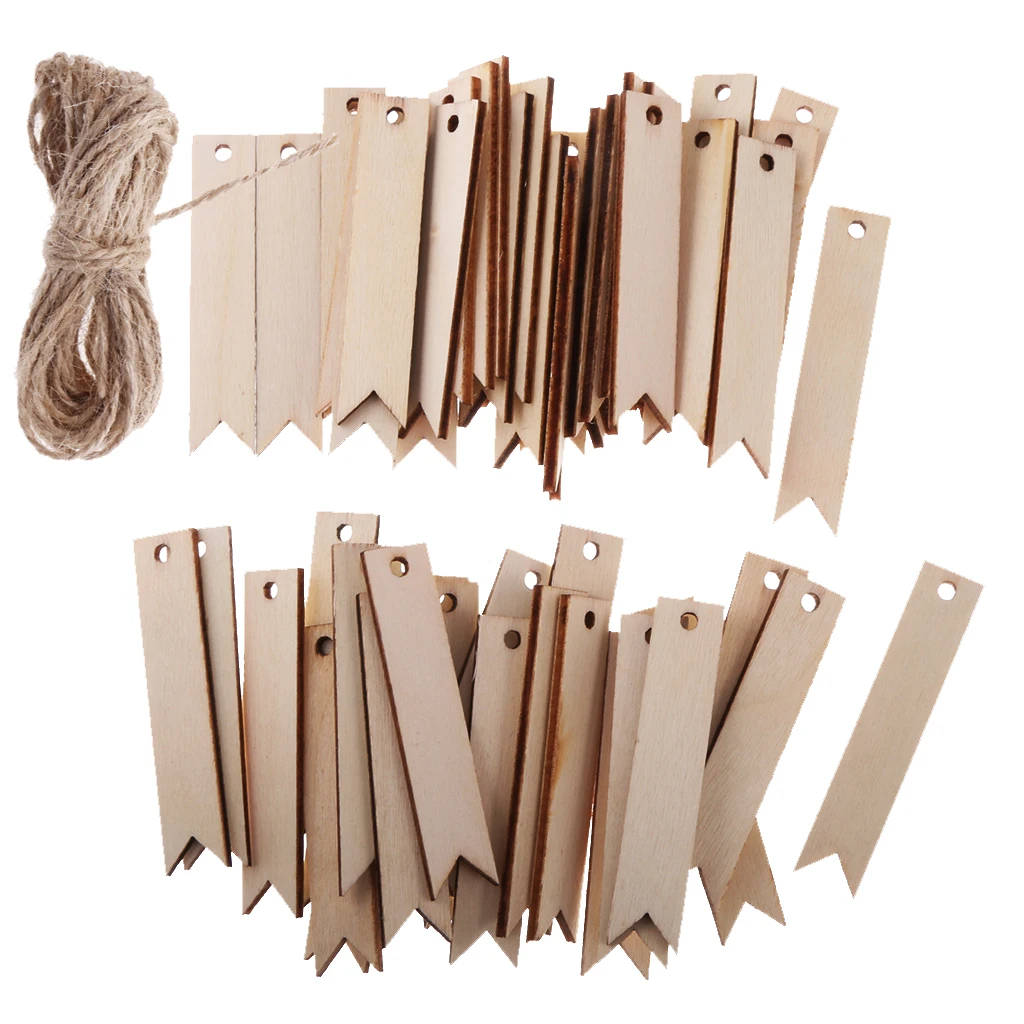 100 Wood Tags Gift Tags Labels Tag Tags Tags Trailer With Jute Cord