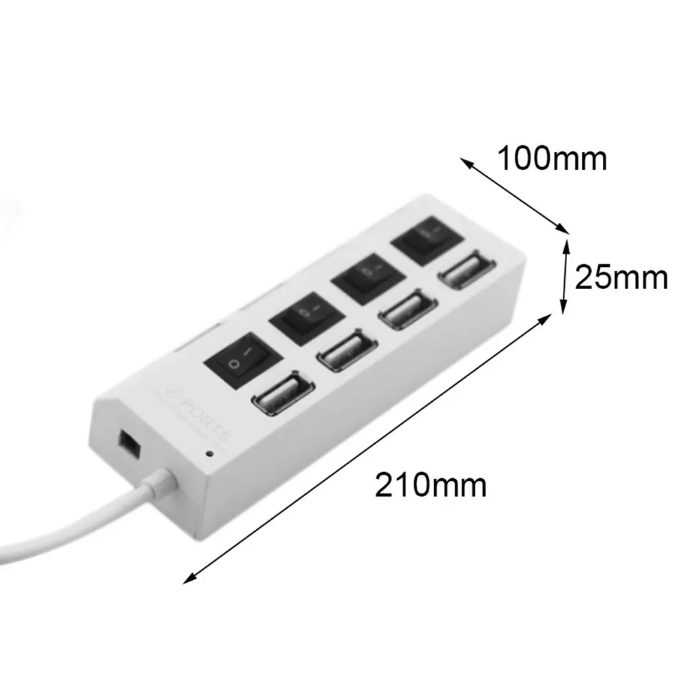 4 порта несколько USB2.0 концентратор сплиттер адаптер Высокая скорость для ПК ноутбук подключи и играй с переключателем ВКЛ/ВЫКЛ