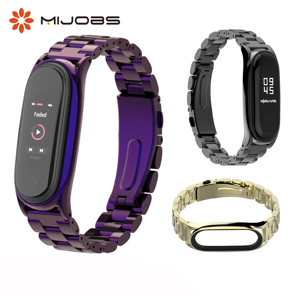Металлический браслет для Xiaomi Mi Band 4 из нержавеющей стали 3 аксессуары браслета Mi4