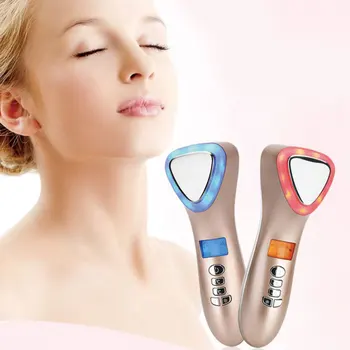 

1 Pc Beauty Instrument Multi-function LED Hot Cold Ultrasonic Cryotherapy Facial Lifting Vibration Massager Ion Beauty Equipment