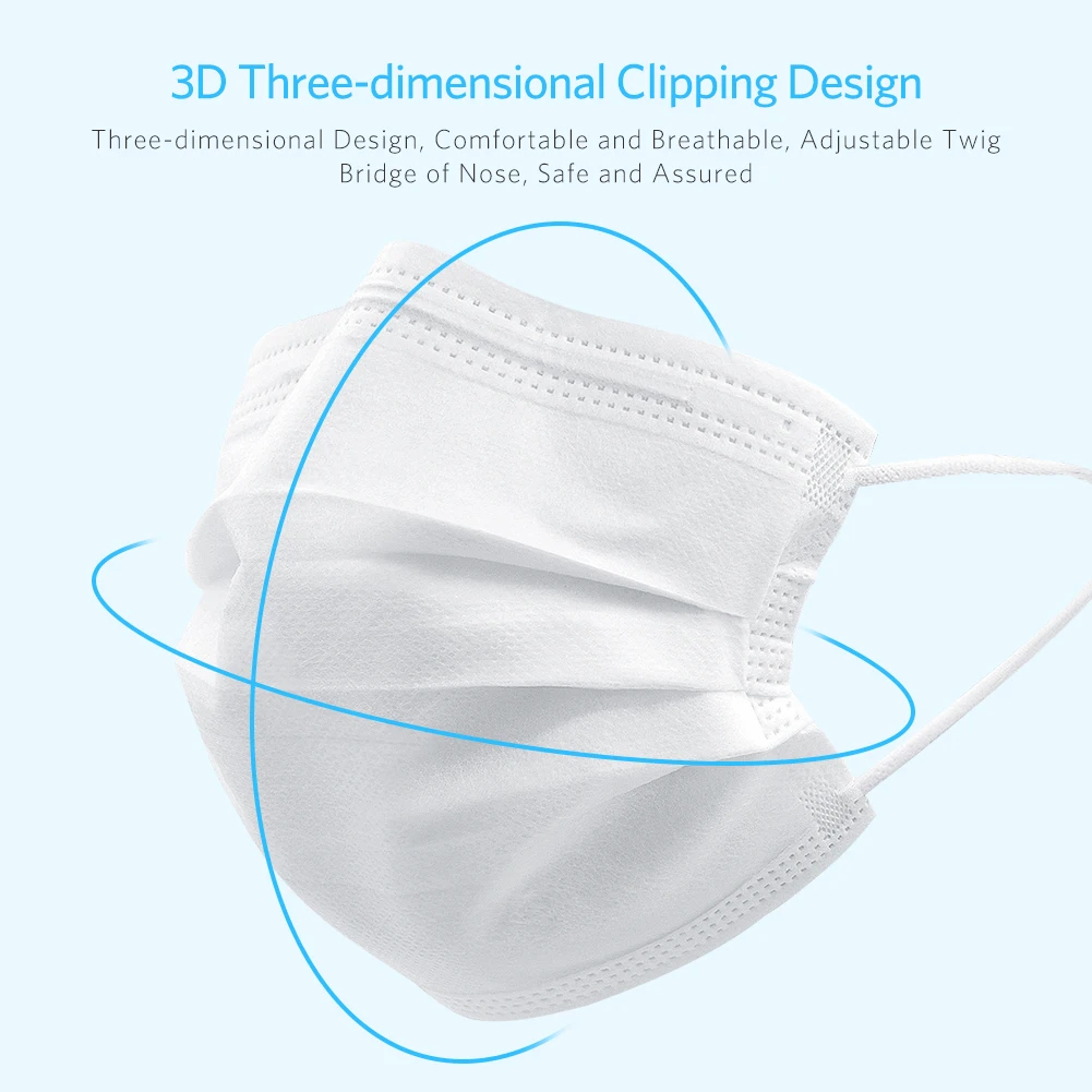 

10/50Pcs Masks Disposable Anti Dust/Mouth Face Mask 3 Layers Bacterial Mouth Earloop Anti Virus Epidemic Cover Face/Dust Masks