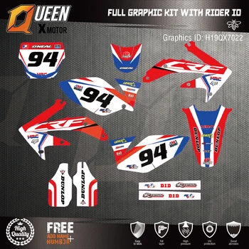 

Queen-X Custom Team Graphics Backgrounds Decals 3M Stickers Kit For Honda CRF450R 2005-2008 022