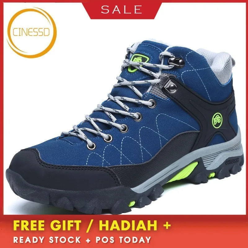 

CINESSD New Couples Hiking Shoes Outdoor Waterproof Non-Slip Trekking Shoes Mountain Climbing Unisex Hiking Boots Men And Women