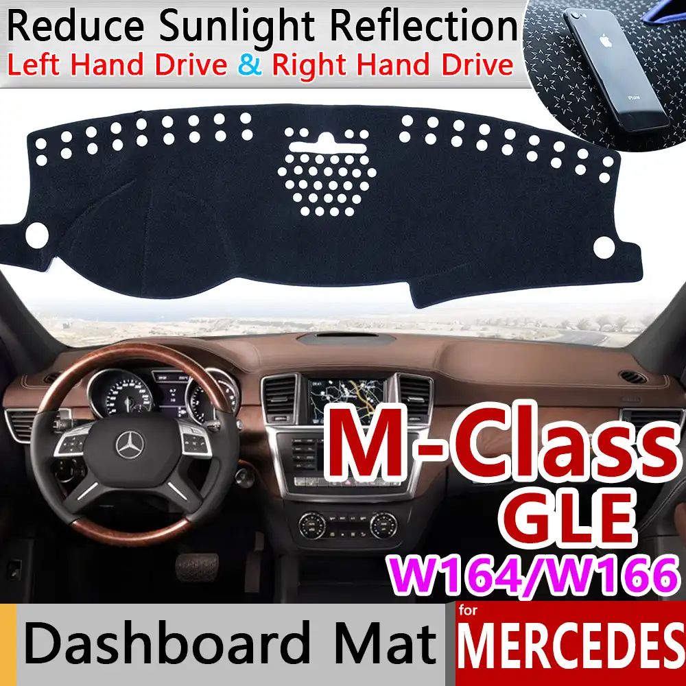 For Mercedes Benz M Class Gle W164 W166 Anti Slip Mat Dashboard Cover Pad Sunshade Accessories Ml 350 Ml250 Gle250 Gle350 Amg Car Stickers Aliexpress