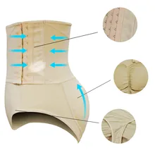 Высокая талия прикладом формирователь, утягивающий живот трусики с подтягивающим эффектом корсет из искусственной кожи бедра Корректирующее белье на живот трусы с крючками и подушечками для увеличения бедер