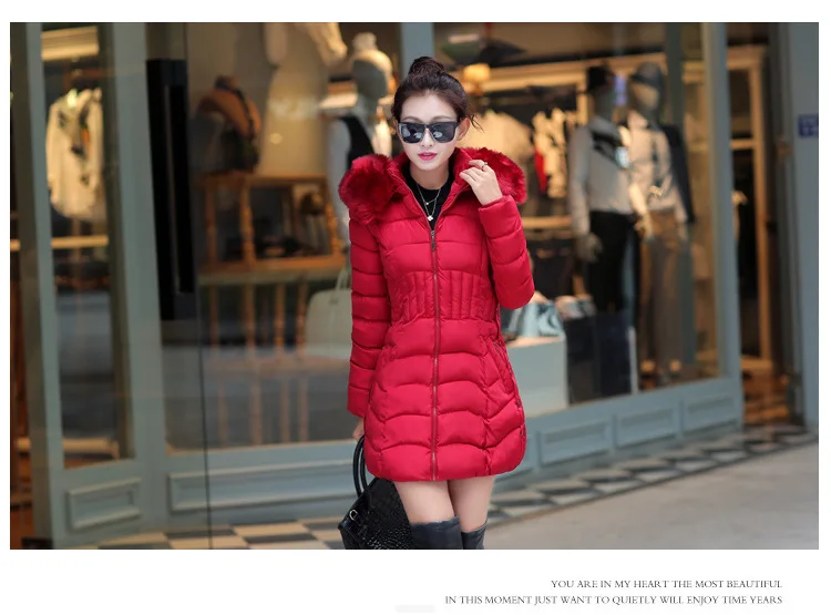 Хлопковое пальто средней длины, женский новый зимний пуховик, хлопковый костюм, Корейская версия толстой хлопковой куртки большого размера