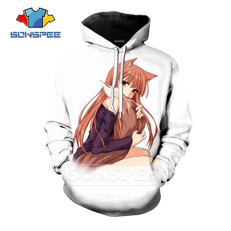 Толстовки Spice and Wolf, новинка, для мужчин и женщин, аниме, толстовка, 3D принт, унисекс, с длинным рукавом, в стиле хип-хоп, уличная одежда, топы, пуловер с круглым вырезом, C109