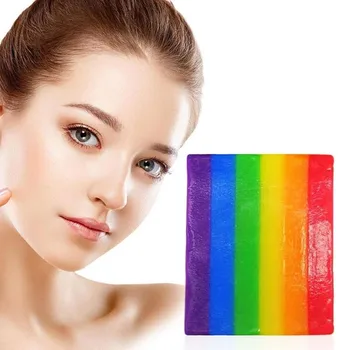 

100g Rainbow Essential Oil Soap Ruit Fragrant Cleaning Soap For Kids Bath Hand Washing Bathroom Gentle Cleaning And Relief