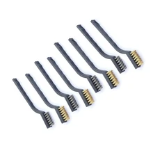 Набор проволочных кистей маленький мини микро-стальной латунный DIY металлический шлак для удаления ржавчины 8 шт