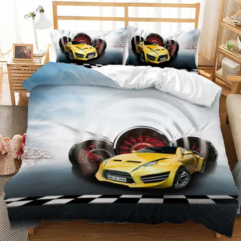 Sports Car Motorcycle Bedding Set Printed 3D Duvet Cover Linen Children Bed Cover Set  Custom (NO Bedsheet Set) 1