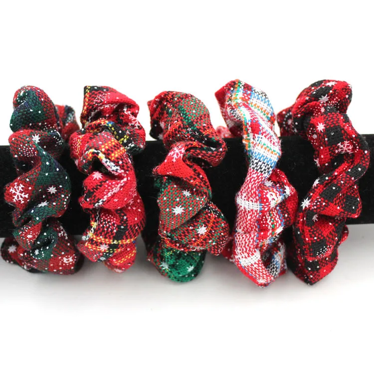 5 шт./лот, Navidad, резинки для волос, рождественские ленты для волос, эластичные резинки для волос для женщин и девочек, рождественские резинки для волос, аксессуары для волос