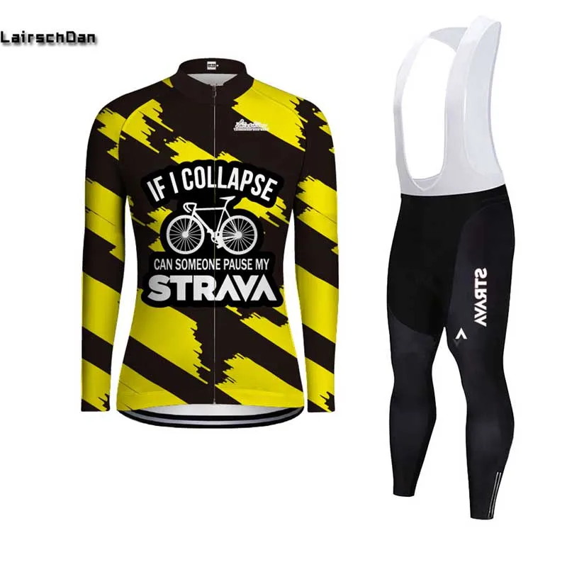 SPTGRVO LairschDan strava pro cycle jersey для мужчин с длинным рукавом наборы команды гоночный велосипед одежда комбинезон костюм осень Джерси комплект