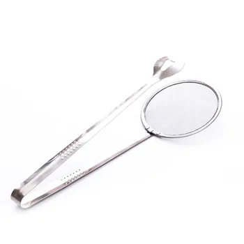 

2-in-1 Kitchen Stainless Steel Colander Spoon With Clip Oil Filter Grid