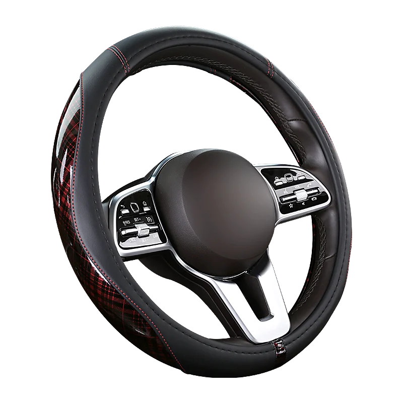 Carbon fiber car leather steering wheel cover Hand Sew Car For Hyundai