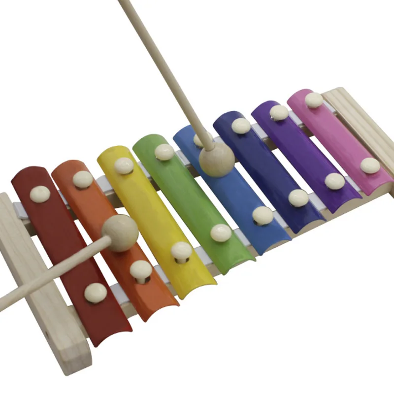 8 тонов деревянная игра в мозги музыкальные игрушки ксилофон радужного цвета ручной стук мини-пианино ксилофон музыкальный инструмент