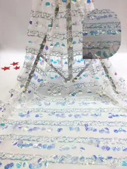 

Sophia-9.6606 fashionable sequins tulle embroidery french net lace fabric for party dress