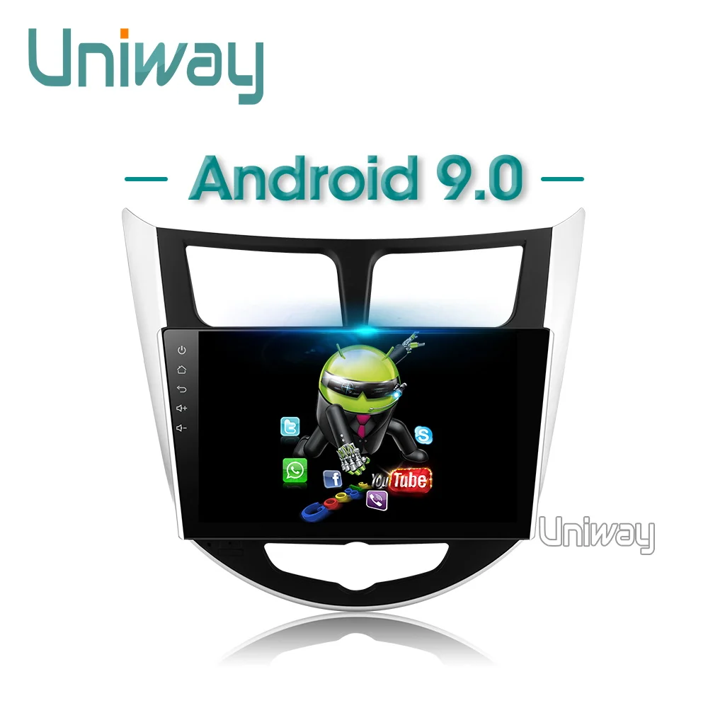 Uniway ARN9071 2 din android 9,0 автомобильный dvd для hyundai solaris accent verna 2011 2013 автомобильный Радио gps Навигация стерео