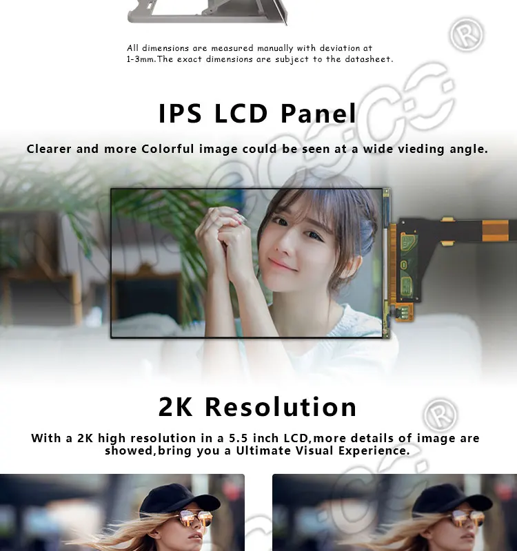 Wisecoco LS055R1SX04 Фотон ЖК-экран для wanhao d7 nanolp Thingiverse TOS ЖК-панель 5,5 дюйма 2560*1440 2K дисплей Панель