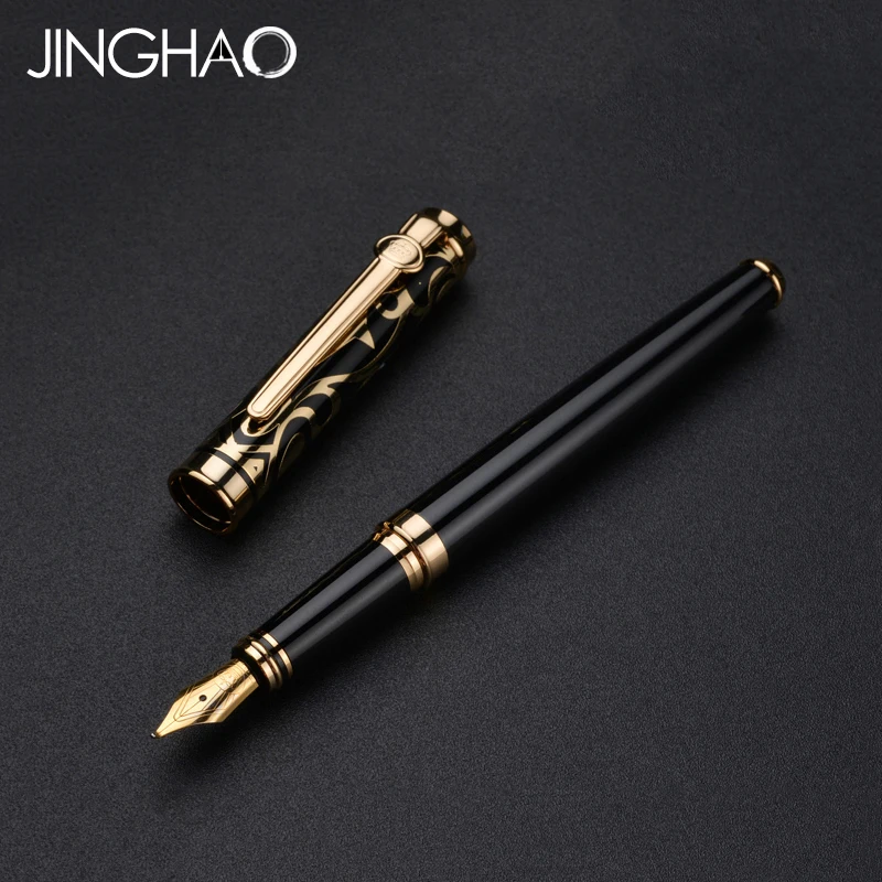 

Luxury Gold/Silver Bent Nib Art Fountain Pen with Blue/Red Gem the Best Gift Pens Stationery for Teachers Friends and Families