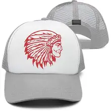 Классические мужские/женские регулируемые сетчатые бейсболки с логотипом в виде головы индейцев