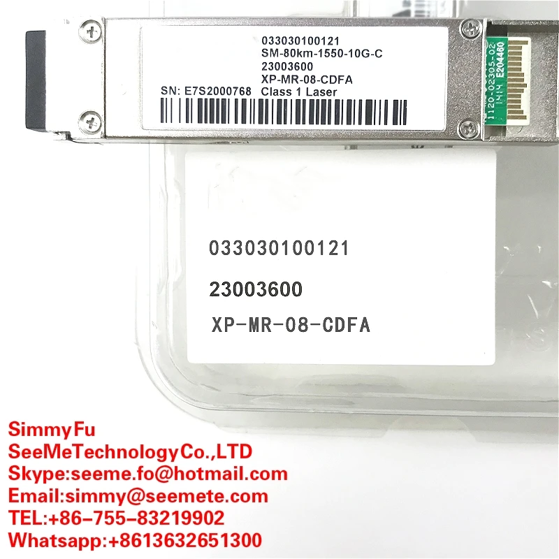 Оригинальный 033030100121 SM 80km 1550 10G C фотоволоконный оптический модуль класса 1