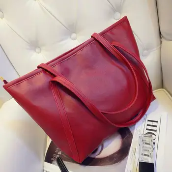 

Womens Solid Pu High Capacity Messenger Handbag Totes Satchel Shoulder Bags Shopping Bags