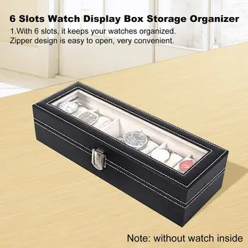 

6 Slot Watch Box Portable Travel Zipper Case Collector Storage Jewelry Storage Box Multi-functional Bracelet Display Case Hot