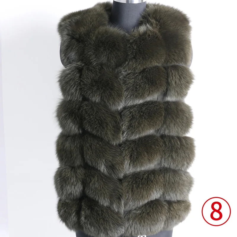 short vest-18 Maomoackong2019 модная новая стильная куртка с натуральным лисьим мехом, Тонкая зимняя женская куртка с круглым вырезом и натуральным мехом, кожаная жилетка для девочек - Цвет: short vest-18