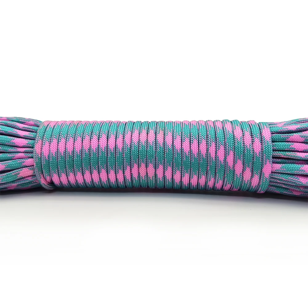 550 Paracord Parachute Cord Lanyard Tent Rope Guyline Mil Spec Type III 7 Strand 50FT 100FT For Hiking Camping paracord rope