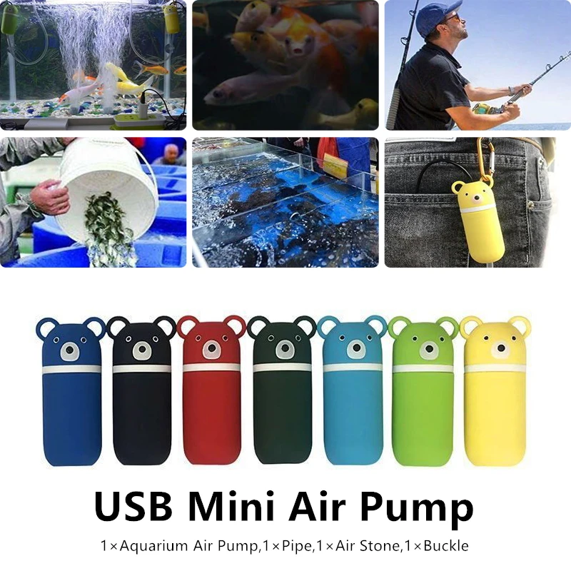 Аквариумный Портативный USB мини кислородный воздушный насос бесшумный