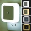 EU US Plug LED Night Light Mini Square Light Sensor Control Nightlight Lamp For Children Kids Living Room Bedroom Lighting ► Photo 3/6