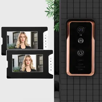 

Wired Video Intercom Doorbell 7inch 2 Monitor Access Door Camera System 100-240V door bell waterproof Home Security Accessories
