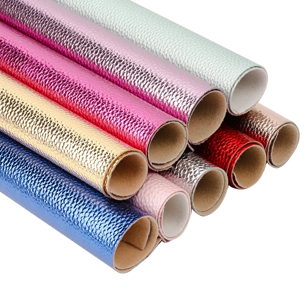 

Cheerbows Litchi Faux Leather FabricÂ Sheets 22*30cm Solid Synthetic Leather DIY Bows Craft Party Decoration Clothing Supplies