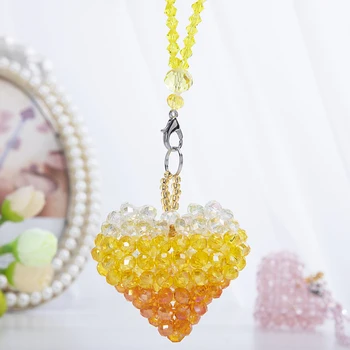 

H&D Handmade Crystal Pendant Car Key Charm Love Heart Shape Holiday Decor Christmas Ornament Wedding Favors Gift