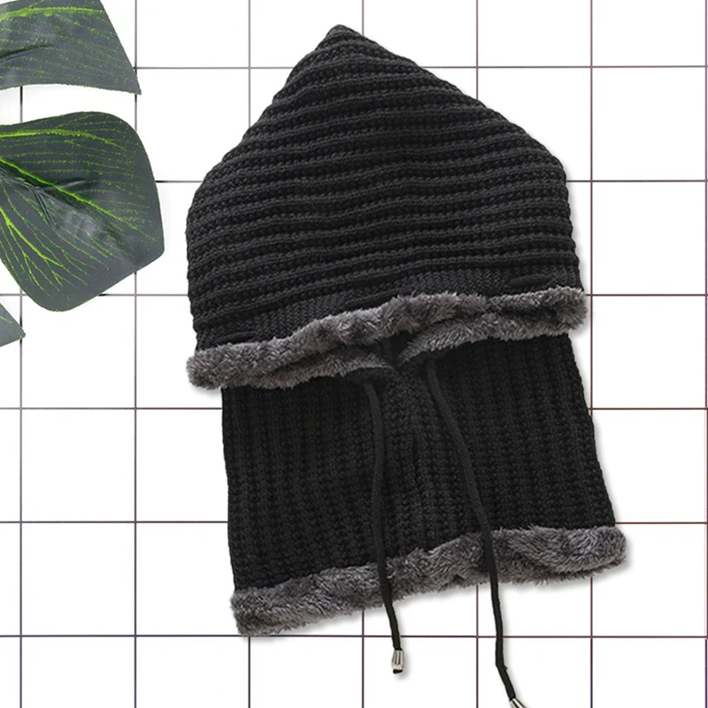 Женская вязаная шапочка-шарф, набор Skullies Beanies, Зимние головные уборы для мужчин и женщин, однотонная шапка, шапка