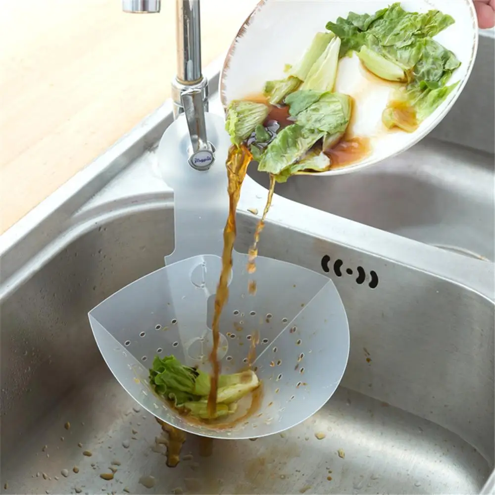 

Foldable Filter Drainer Suction Sink Storage Basket Flexible Food Strainer Kitchen Anti-blocking Funnel