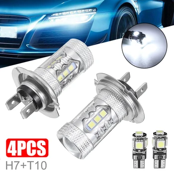 

Mayitr 2pcs H7 2pcs 80W LED Super Light LED Headlight 447/499 Bulbs Hid 12v Cob 501 W5W Side Lamp For Car Auto
