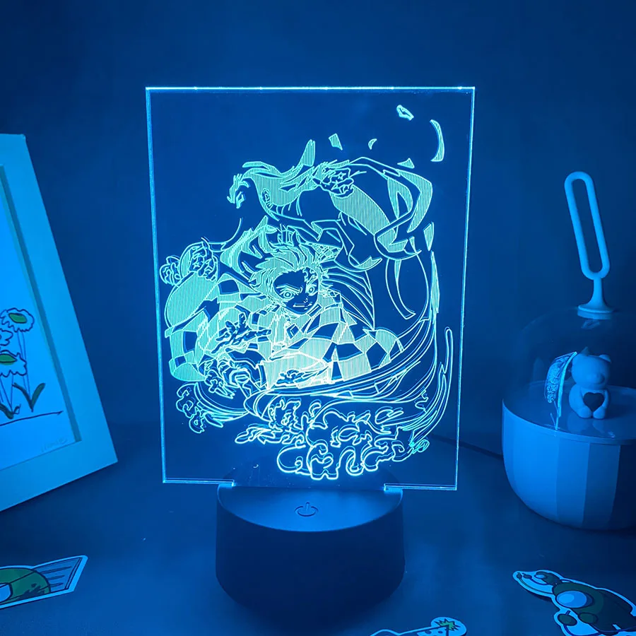 

Anime Demon Slayer Figure Tanjiro Kamado 3D Color Lava Lamp NightLights Xmas Gift for Women Bedroom Decor Manga Kimetsu No Yaiba