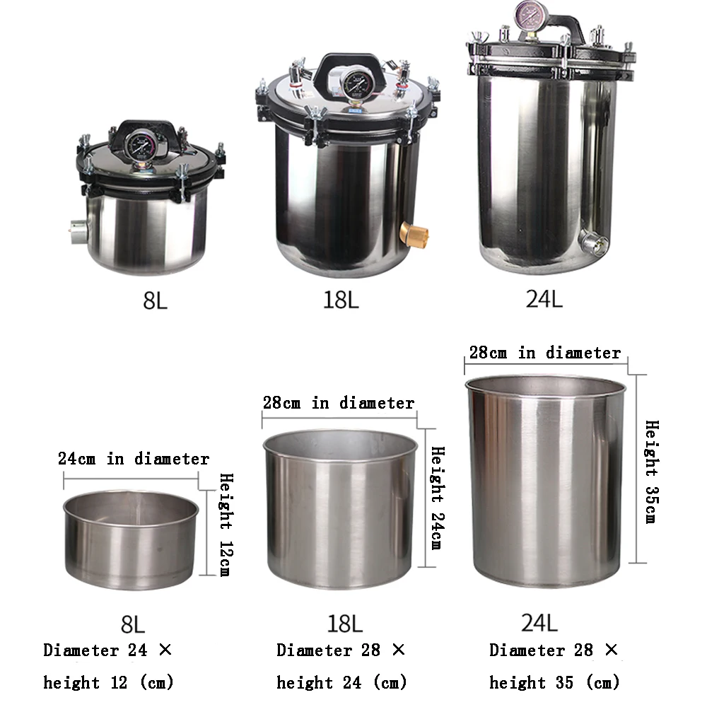 Portable Stainless Steel Heating Autoclave High Pressure Sterilizer Sterilizatio