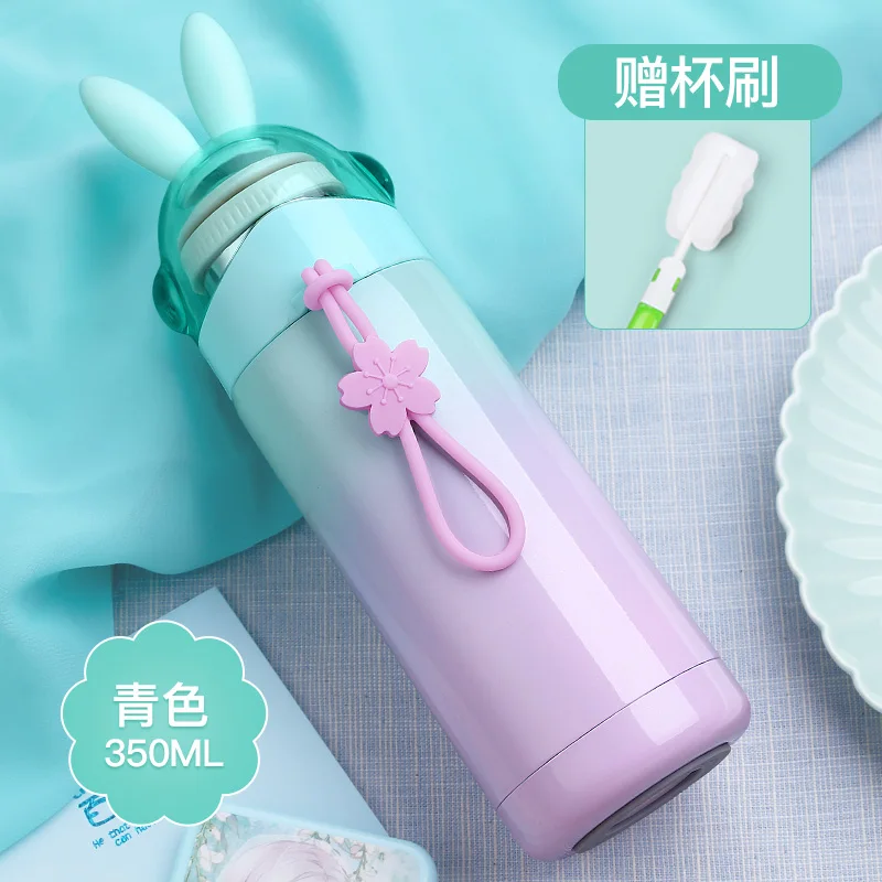 Термальная бутылка для воды из нержавеющей стали, чашка с изоляцией, портативная бутылка для воды, вакуумная колба, кружка, Термокружка с градиентом, 350 мл для девочек