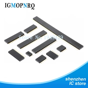 

10PCS 2.54MM pitch single row female pin socket 2/3/4/5/6/7/8/9/10/11/12/13/14/40Pin PCB Connector Single Row Mother