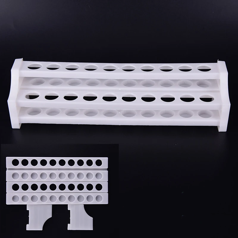 20 Holes Plastic White Test Tube Rack for Centrifuge Tubes Laboratory Supplies Stand Shelf for School Lab Equipment