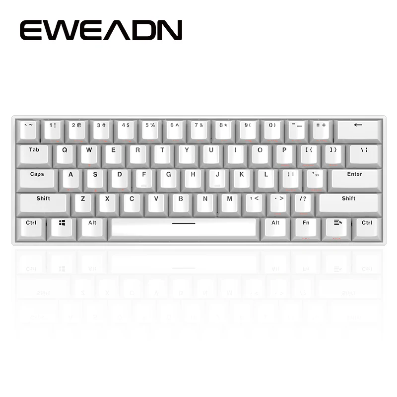 

EWEADN 61 Keys Mini Portable Rechargeable Mechanical Keyboard 5.0 Bluetooth Wireless/Wired Dual Mode for PC Computer Phone Mac