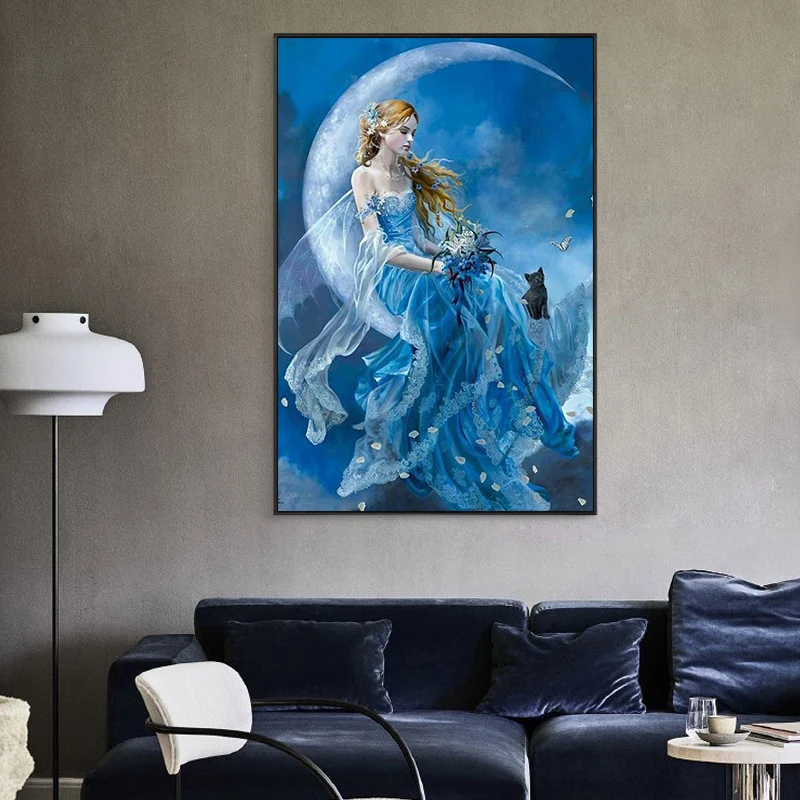 Картина по номерам художественная краска по номерам фантазия Красивая Мудрая Луна богиня домашний коридор декоративная живопись