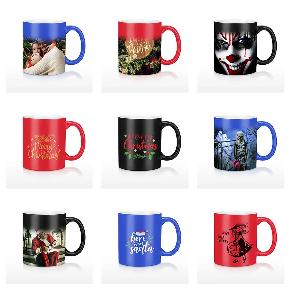 12oz Magic Mugs Sublimation Blanks Color Changed Conical Ceramics Mug  Coffee Tee Cup For Heat Transfer Print Photo Logo - AliExpress