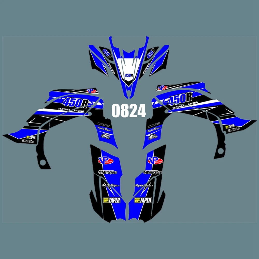 Для YAMAHA YFZ450R 2009-2013 Графика наклейки на заказ Номер Наименование лента 3M Полный мотоцикл Фоновые наклейки аксессуары