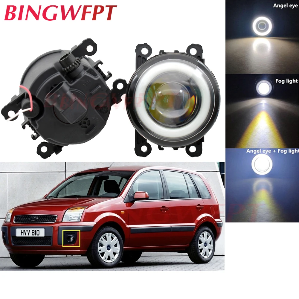

2x For ford Fusion Estate JU_ 2002-2008 For FOCUS MK2 Hatchback DA_ 2004~2010 Car Accessories H11 LED Fog Light with Angel Eye