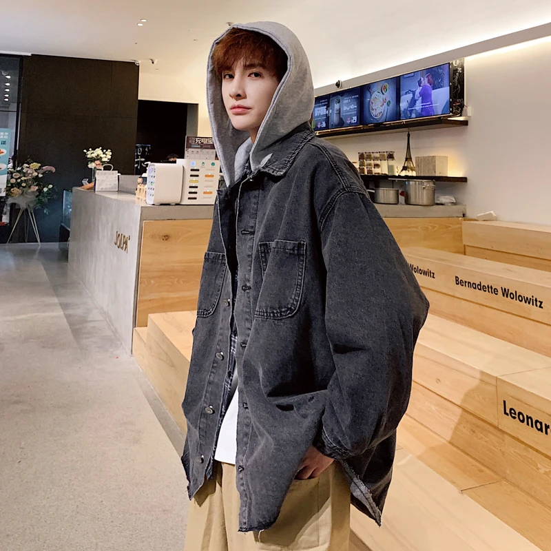 Новинка весна осень 2020 Молодежная Свободная джинсовая куртка с капюшоном