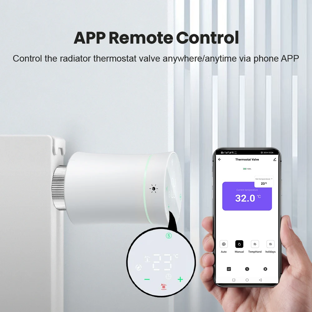 Tuya Smart ZigBee Radiator Actuator TRV Programmable Thermostatic Radiator Valve