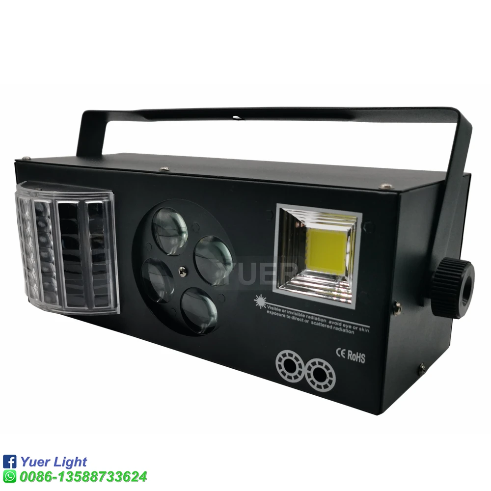 Светодиодный лазерный стробоскоп DMX512 4 в 1 со звуком для диджея дискотеки